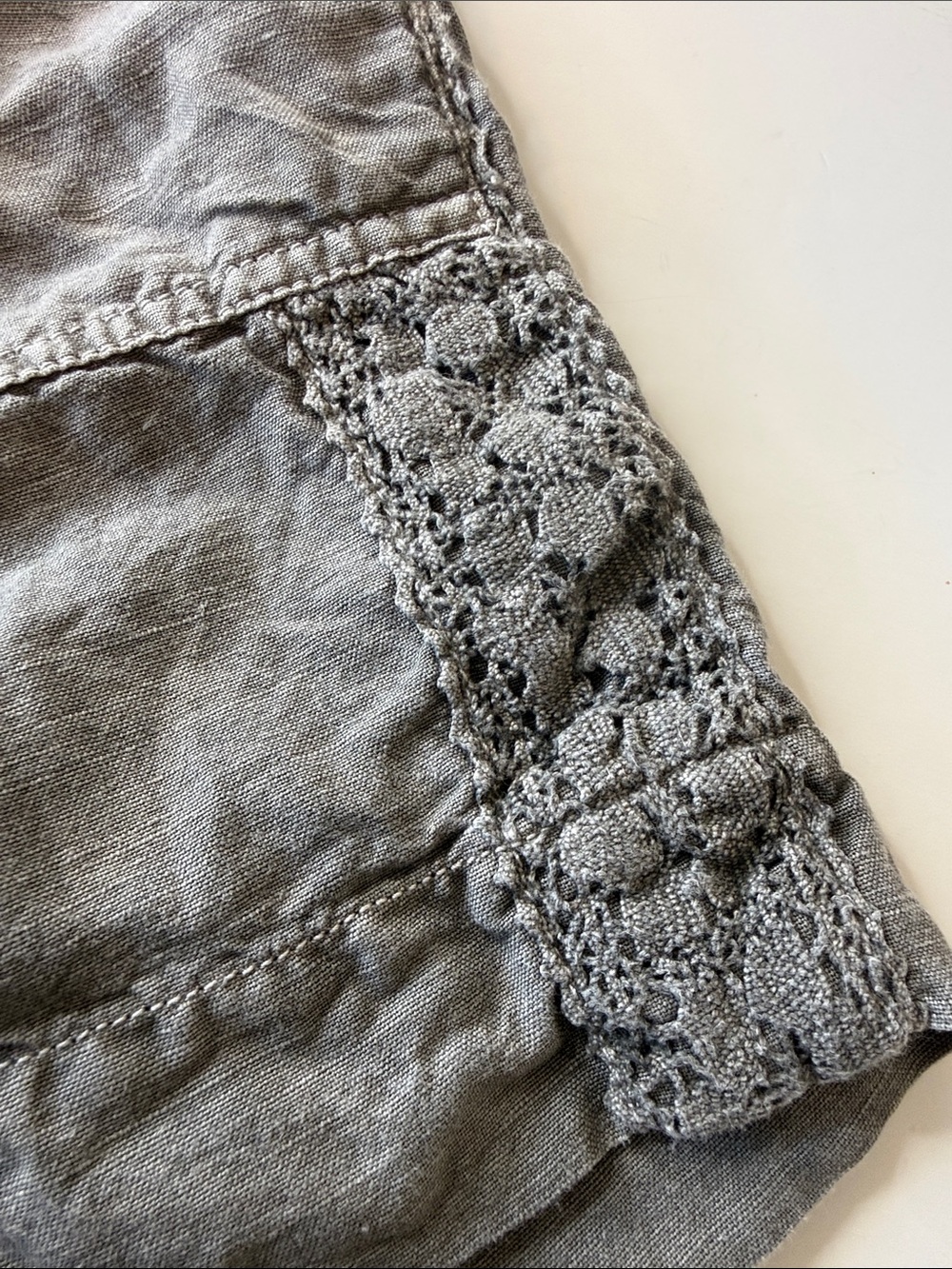Sundance Linen / Cotton Blend Utility Shorts Gray Size 16 - Picture 12 of 13